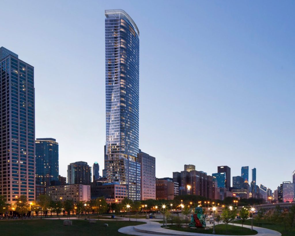 A rendering of 1000M apartments in downtown Chicago
