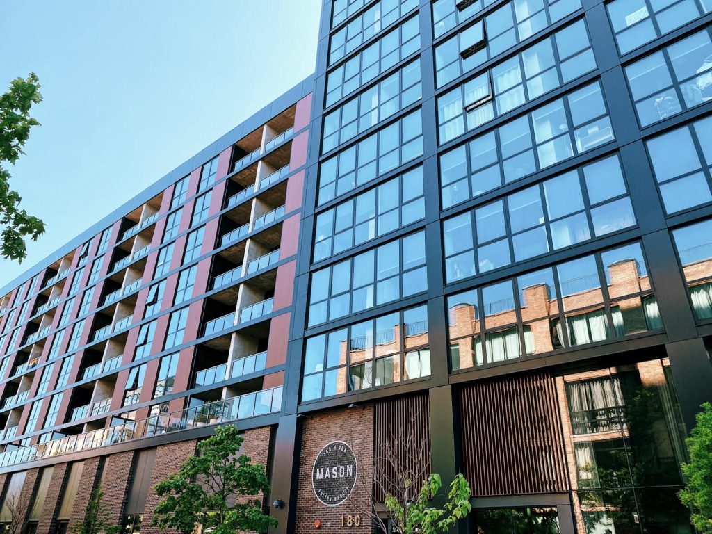 A view of The Mason - luxury apartments in Chicago's West Loop
