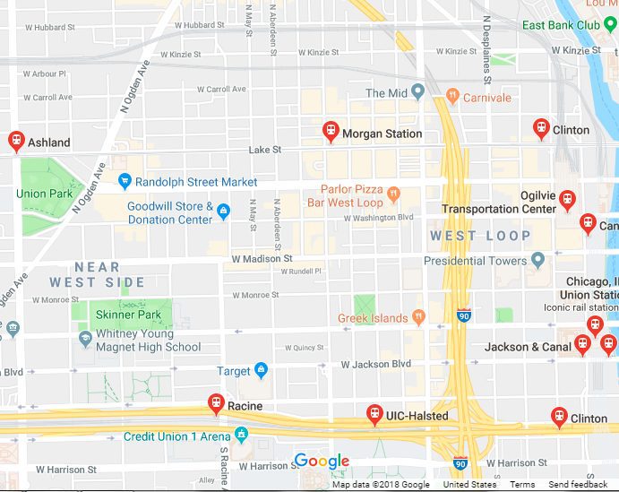 West Loop CTA Stop Map